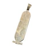 Sterling Silver Cartouche Pendant with Hieroglyphs
