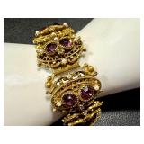 Vintage Victorian Style Bracelet with Purple Stones