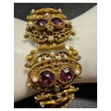 Vintage Victorian Style Bracelet with Purple Stones