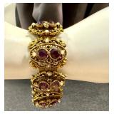 Vintage Victorian Style Bracelet with Purple Stones