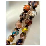 Venetian Murano Sommerso Aventurine Glass Beaded Necklace