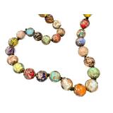 Venetian Murano Sommerso Aventurine Glass Beaded Necklace