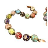 Venetian Murano Sommerso Aventurine Glass Beaded Necklace