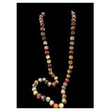 Venetian Murano Sommerso Aventurine Glass Beaded Necklace
