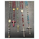 Collection of 5 Vintage Rosaries with Various Beads