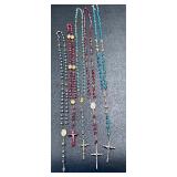 Collection of 5 Vintage Rosaries with Various Beads