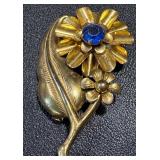 Collection of Vintage Jewelry with Floral and Gemstone Designs