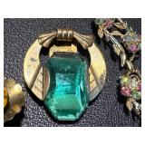 Collection of Vintage Jewelry with Floral and Gemstone Designs