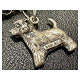 Sterling Silver Charm Bracelet with Dog Charm, Clapperboard, and Friendship Plaque - 7"