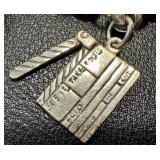 Sterling Silver Charm Bracelet with Dog Charm, Clapperboard, and Friendship Plaque - 7"