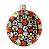 Colorful Millefiori Pendant with Detailed Floral Motif