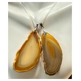 Pair of Polished Agate Slice Pendants