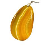 Polished Agate Pendant with Natural Striations