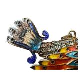 Vintage Silver Enameled Bird Brooch
