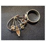 Vintage Sterling Silver Ring and Amber Brooch