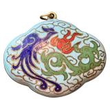 Vintage Cloisonné Enamel Pendants with Butterfly and Dragon Motifs