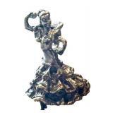 Intricate Sterling Charm Figurine - Flamenco Dancer Design