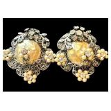 Set of 8 Vintage Clip and Screw Back Earrings - Assorted Styles