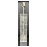 MCM Large Etched Cast Clear Glass Table Lamp - 1960