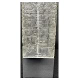 MCM Large Etched Cast Clear Glass Table Lamp - 1960