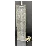 MCM Large Etched Cast Clear Glass Table Lamp - 1960