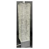 MCM Large Etched Cast Clear Glass Table Lamp - 1960