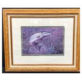 Esox Fable Muskie by Wildlife Artist Scott Zoellick Print - Framed and Matted (1990)