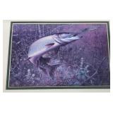 Esox Fable Muskie by Wildlife Artist Scott Zoellick Print - Framed and Matted (1990)
