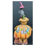 Jim Shore Bearstone Collection - Gourdy Punkinbeary Midnight Bearstone