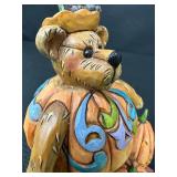 Jim Shore Bearstone Collection - Gourdy Punkinbeary Midnight Bearstone