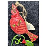 Jim Shore Heartwood Creek Six Ornament Collection with Square Quilted 10" Ornament Holder