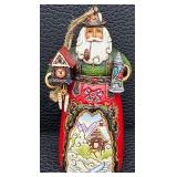 Jim Shore Heartwood Creek Six Ornament Collection with Square Quilted 10" Ornament Holder