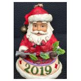 Jim Shore Heartwood Creek Six Ornament Collection with Square Quilted 10" Ornament Holder