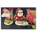 Jim Shore Heartwood Creek Six Ornament Collection with Square Quilted 10" Ornament Holder