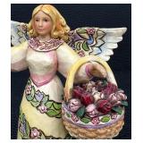 Jim Shore Heartwood Creek Angels with Baskets of Flowers Figurines
