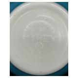 Vintage Pyrex Spring Blossom 1 1/2 Qt Casserole Dish and Pyrex Turquoise Blue Mixing Bowl