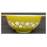 Vintage Pyrex Spring Blossom 1 1/2 Qt Casserole Dish and Pyrex Turquoise Blue Mixing Bowl