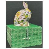 Lovely Chinese Cloisonné Style Rabbit with Box