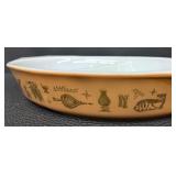 Pyrex "Early American" Pattern Divided Casserole with Lid