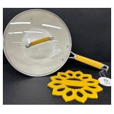 Aarti 11" All Purpose Kadhai Pan with Glass Lid and Silicone Trivet - New with Tags