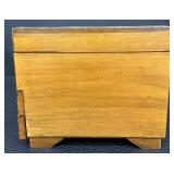 Vintage Wood Carved Jewelry Box with Mirror and Two Drawers