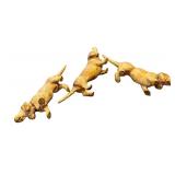Set of 3 Antique Cold-Painted Bronze Dachshund Figurines