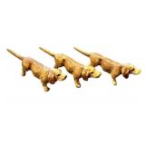 Set of 3 Antique Cold-Painted Bronze Dachshund Figurines
