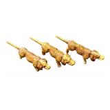 Set of 3 Antique Cold-Painted Bronze Dachshund Figurines