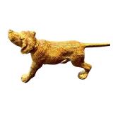 Antique Cold Painted Bronze Miniature Dog Figurine