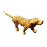 Antique Cold Painted Bronze Miniature Dog Figurine
