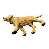 Antique Cold Painted Bronze Miniature Dog Figurine