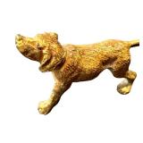 Antique Cold Painted Bronze Miniature Dog Figurine