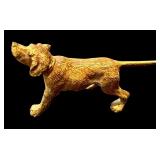 Antique Cold Painted Bronze Miniature Dog Figurine