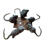 Antique Five Mice Cold Painted Bronze Miniature
